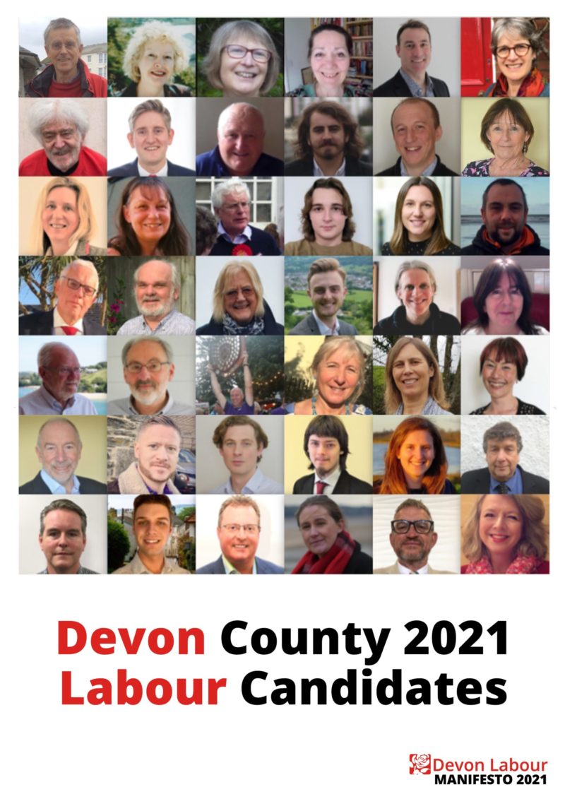 Devon 2021 Labour candidates back cover manifesto
